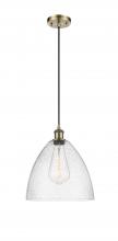 Innovations Lighting 516-1P-AB-GBD-124-LED - Bristol - 1 Light - 12 inch - Antique Brass - Cord hung - Mini Pendant