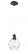  516-1P-BK-G362 - Waverly - 1 Light - 6 inch - Matte Black - Cord hung - Mini Pendant