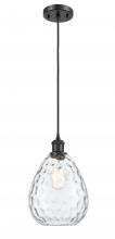  516-1P-BK-G372 - Waverly - 1 Light - 8 inch - Matte Black - Cord hung - Mini Pendant