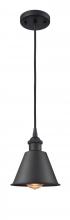  516-1P-BK-M8 - Smithfield - 1 Light - 7 inch - Matte Black - Cord hung - Mini Pendant