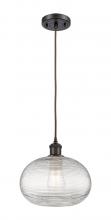 Innovations Lighting 516-1P-OB-G555-10CL - Ithaca - 1 Light - 10 inch - Oil Rubbed Bronze - Cord hung - Mini Pendant