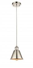  516-1P-PN-M8 - Smithfield - 1 Light - 7 inch - Polished Nickel - Cord hung - Mini Pendant