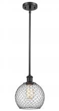  516-1S-BK-G122-8CBK - Farmhouse Chicken Wire - 1 Light - 8 inch - Matte Black - Mini Pendant