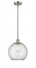  516-1S-SN-G122-10CBK - Farmhouse Chicken Wire - 1 Light - 10 inch - Brushed Satin Nickel - Mini Pendant