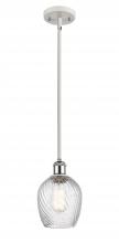  516-1S-WPC-G292 - Salina - 1 Light - 6 inch - White Polished Chrome - Mini Pendant