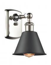  516-1W-PN-M8-BK - Smithfield - 1 Light - 7 inch - Polished Nickel - Sconce