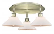  516-3C-AB-G131 - Orwell - 3 Light - 20 inch - Antique Brass - Flush Mount