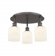  516-3C-OB-G559-5GWH - Bridal Veil - 3 Light - 17 inch - Oil Rubbed Bronze - Flush Mount