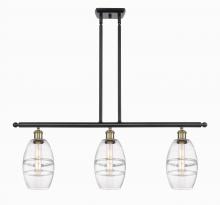  516-3I-BAB-G557-6CL - Vaz - 3 Light - 36 inch - Black Antique Brass - Cord hung - Island Light