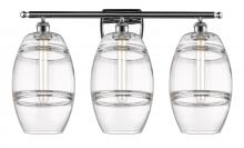  516-3W-PC-G557-8CL - Vaz - 3 Light - 28 inch - Polished Chrome - Bath Vanity Light