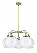  516-5CR-AB-G122-10 - Athens - 5 Light - 28 inch - Antique Brass - Chandelier