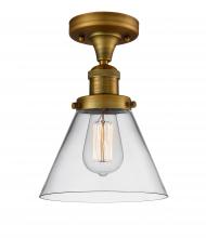  517-1CH-BB-G42 - Cone - 1 Light - 8 inch - Brushed Brass - Semi-Flush Mount