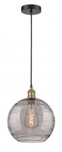 Innovations Lighting 616-1P-BAB-G1213-12SM - Athens Deco Swirl - 1 Light - 12 inch - Black Antique Brass - Cord hung - Mini Pendant