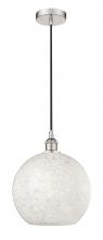 Innovations Lighting 616-1P-PN-G1216-12WM - White Mouchette - 1 Light - 12 inch - Polished Nickel - Cord Hung - Mini Pendant