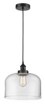  616-1PH-BK-G72-L - Bell - 1 Light - 12 inch - Matte Black - Cord hung - Mini Pendant