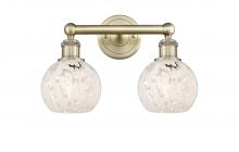 Innovations Lighting 616-2W-AB-G1216-6WM - White Mouchette - 2 Light - 15 inch - Antique Brass - Bath Vanity Light