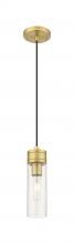  617-1P-BB-G617-8SDY - Boreas - 1 Light - 3 inch - Brushed Brass - Cord Hung - Mini Pendant