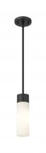  617-1S-BK-G617-8SWH - Boreas - 1 Light - 3 inch - Matte Black - Stem Hung - Mini Pendant