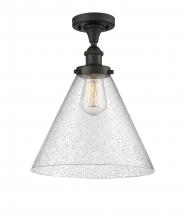  916-1C-OB-G44-L - Cone - 1 Light - 12 inch - Oil Rubbed Bronze - Semi-Flush Mount