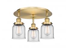  916-3C-BB-G52 - Edison - 3 Light - 17 inch - Brushed Brass - Flush Mount