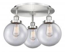  916-3C-SN-G202-8 - Whitney - 3 Light - 20 inch - Satin Nickel - Flush Mount