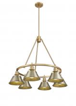 Golden 3306-6 BCB-AB - Orwell 6-Light Chandelier in Brushed Champagne Bronze with Aged Brass