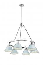 Golden 3306-6 CH-DB - Orwell 6-Light Chandelier in Chrome with Dusky Blue