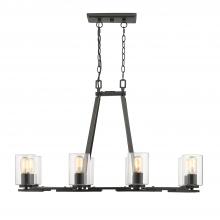 Golden 7041-LP BLK-CLR - Monroe Linear Pendant