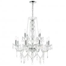  8023P30C - Princeton 12 Light Down Chandelier With Chrome Finish