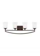  4424504EN3-710 - Hanford traditional 4-light LED indoor dimmable bath vanity wall sconce in bronze finish with satin