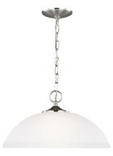  6516501EN3-962 - Geary transitional 1-light LED indoor dimmable ceiling hanging single pendant light in brushed nicke