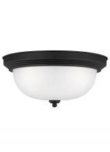  77065EN3-112 - Geary transitional 3-light LED indoor dimmable ceiling flush mount fixture in midnight black finish