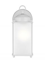  8593001EN3-15 - New Castle traditional 1-light LED outdoor exterior large wall lantern sconce in white finish with s