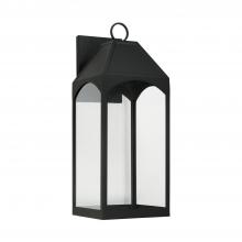  946341BK-GL - 1 Light Outdoor Wall Lantern