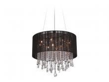  HF1500-BLK - Beverly Dr. Collection Round Black Silk String Shade and Crystal Dual Mount