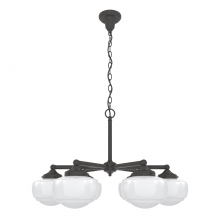  19120 - Hunter Saddle Creek Noble Bronze with Cased White Glass 6 Light Chandelier Ceiling Light Fixture