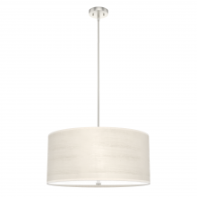 Hunter 19383 - Brushed Nickel with Painted Cased White Glass 4 Light Pendant Ceiling Light Fixture