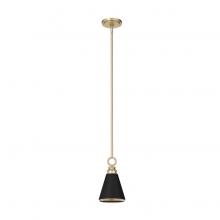  19442 - Hunter Klein Alturas Gold and Flat Matte Black 1 Light Mini Pendant Ceiling Light Fixture