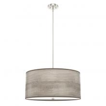 Hunter 19382 - Light Grey Oak and Brushed Nickel with Painted Cased White Glass 4 LT Pendant Ceiling Light Fixture