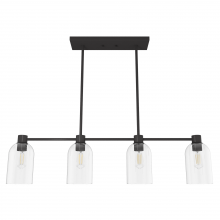 Hunter 19720 - Hunter Lochemeade Noble Bronze with Clear Seeded Glass 4 Light Chandelier Ceiling Light Fixture