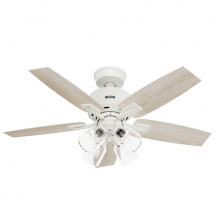 Hunter 52426 - Hunter 44 inch Gatlinburg HunterExpress Matte White Ceiling Fan with LED Light Kit