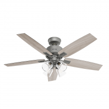 Hunter 52431 - Hunter 52 inch Gatlinburg HunterExpress Matte Silver Ceiling Fan with LED Light Kit