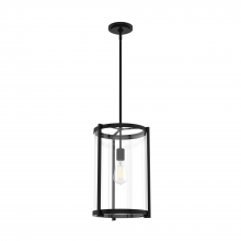  19123 - Hunter Astwood Matte Black with Clear Glass 1 Light Pendant Ceiling Light Fixture