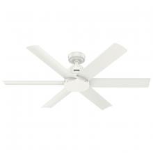  53435 - Hunter 52 inch Kennicott Fresh White Damp Rated Ceiling Fan and Wall Control