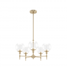 Hunter 19741 - Hunter Xidane Alturas Gold with Clear Glass 5 Light Chandelier Ceiling Light Fixture