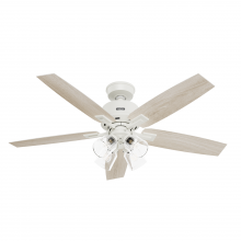 Hunter 52430 - Hunter 52 inch Gatlinburg HunterExpress Matte White Ceiling Fan with LED Light Kit