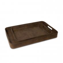  20-1504BRN - Regina Andrew Derby Rectangle Leather Tray Set (