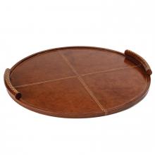  20-1657TAN - Regina Andrew Forte Leather Tray Round Large (Ta