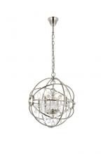  1130D17PN/RC - Geneva 4 Light Polished Nickel Pendant Clear Royal Cut Crystal