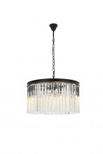  1208D26MB/RC - Sydney 8 Light Matte Black Chandelier Clear Royal Cut Crystal